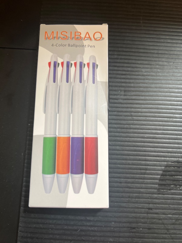 Photo 2 of Multicolored Pens in One 4-Color Ballpoint Pen Medium Point (1.0mm) 4 Click Pens Cute Pens, 4 Pack Four-color White