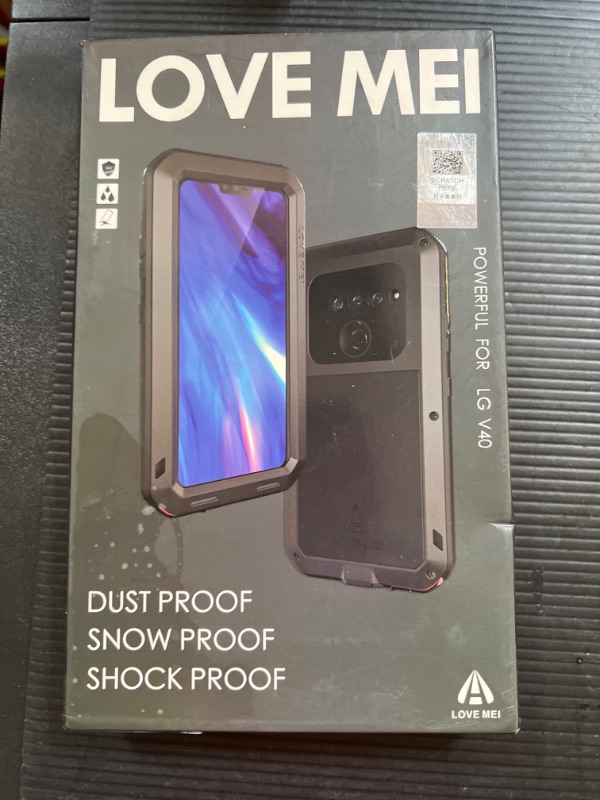 Photo 1 of LOVE MEI LG V40 ThinQ Phone Case with Built-in Glass Screen Protector, Wireless Charging Sturdy Cover Shockproof Metal Silicone Armor Rugged Heavy Duty Tank Outdoor Case for LG V40 Silver