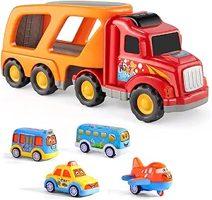 Photo 1 of IHAHA Car Toys for Toddlers Boys, 5 in 1 Carrier Truck Transport Vehicles Car Toys for 3 4 5 6 Year Old Boys Toddlers, Car Trucks Friction Power Toys