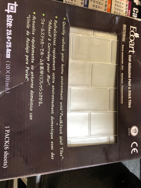 Photo 2 of Peel and Stick Tile Backsplash 10" X 10" Subway White Tile Self Adhesive Kitchen Bathroom Backsplash(6 Sheets) 