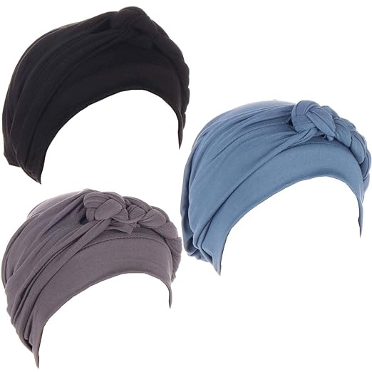 Photo 1 of Lucky staryuan ® 3Pack Chemo Cancer Headwear for Women Soft Pre-Tied Twisted Braid Hair Cover Turban Headwear