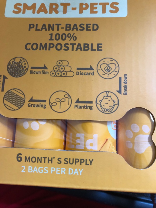 Photo 2 of 100% Certified Home Compostable Dog Poop Bags - EN 13432 Compliant Dog Waste Bags -360 Bags- 24x Rolls of Plant Based Compostable Poop Bags -Thick Doggie Poop Bags?Orange?