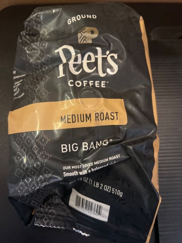 Photo 2 of Peet's Coffee Coffee, Ground, Medium Roast, Big Bang, Peetnik Pack - 18  BB  05-20-2024