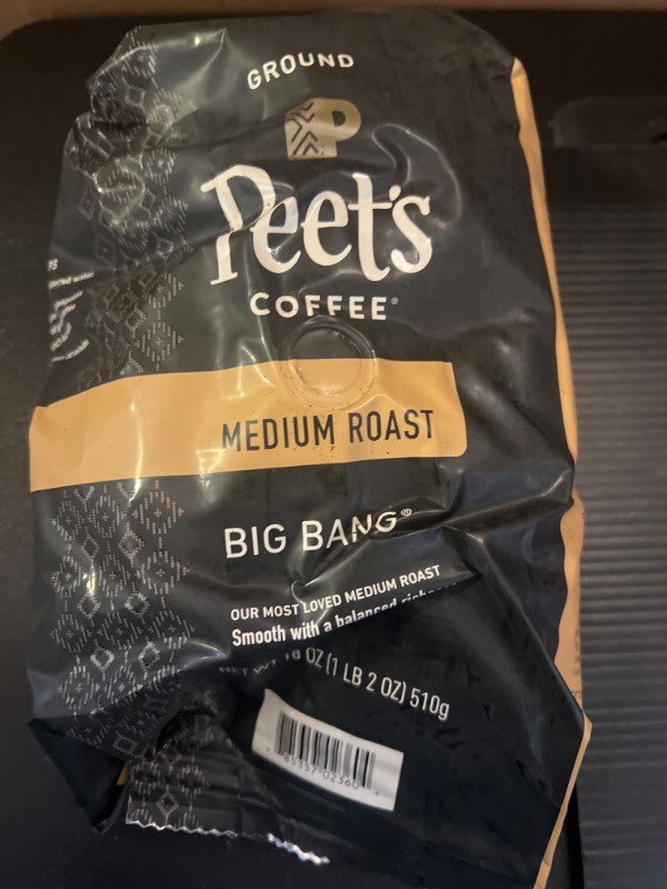 Photo 2 of Peet's Coffee Coffee, Ground, Medium Roast, Big Bang, Peetnik Pack - 18 oz  BB 05-20-2024