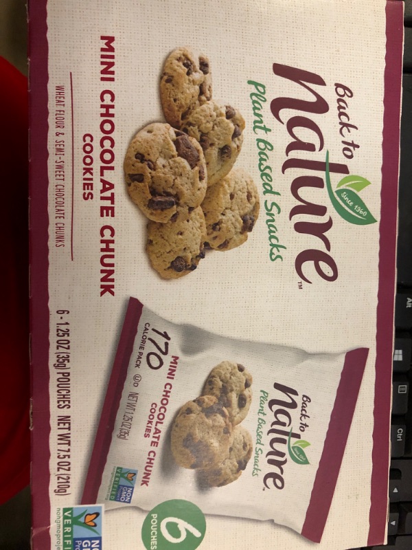 Photo 2 of Back to Nature Mini Chocolate Chunk Cookie, 1.25 Ounce - 6 per pack - 4 packs per case. 2 pc