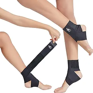 Photo 1 of HiRui Ultrathin High-Elastic Ankle Wraps Ankle Brace for Men Women Kids, Adjustable Ankle Straps for Running, Football, Basketball, Sprains, Arthritis, Plantar Fasciitis 