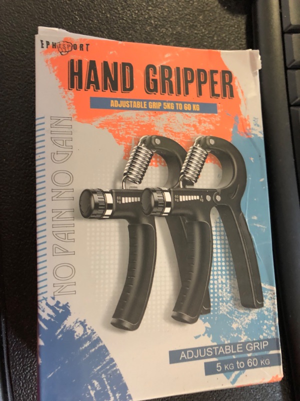 Photo 2 of 2 Pcs Hand Grip Strengthener 10-60kg Adjustable Resistance Forearm Grip Hand Trainer Non-Slip Gripper for Men Women Athletes Musicians Wrist Gripper Black