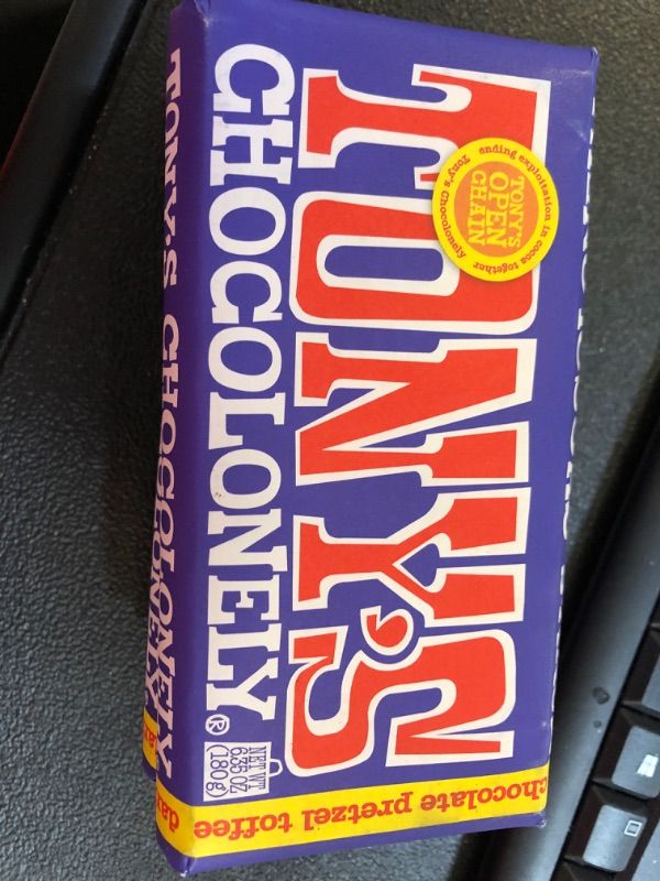 Photo 2 of Tony's Chocolonely 42% Dark Milk Chocolate Bar with Pretzel and Toffee Belgium Chocolate, No Artificial Flavoring, Fairtrade & B Corp Certified - 6.35 Oz 1