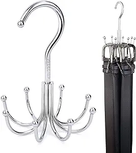 Photo 1 of ZEDODIER Belt Hanger, Belt Organizer for Closet, Keeping Belts Visible and in Good Condition, Hanging Tie Rack Holder, Closet Organizers and Storage, Silver