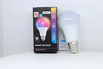 Photo 2 of Smart Bulb A19 RGBCW LED Light 2.4 GHz Wi-Fi, 9W (Equivalent to 60W) 800LM, Voice Compatible with Alexa,Google Assistant and IFTTT, Multicolor 2700-6500K,
