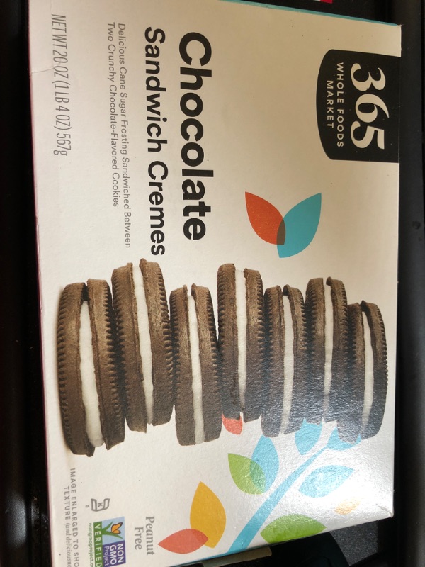 Photo 1 of 365 by Whole Foods Market, Chocolate Sandwich Creme Cookies, 20 Ounce Chocolate 1.25 Pound (Pack of 1)