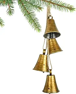 Photo 1 of Styleonme Decorative Bells, Christmas Bells, Metal Indoor and Outdoor Blessing Bells, 3-Piece Set of Harmonious Bells, Vintage Handmade and Rustic Lucky Christmas Bells Hanging on a Ro