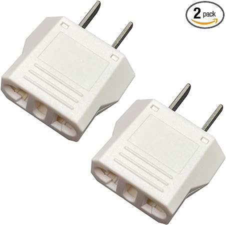 Photo 1 of (2021 Version) Europe to US Plug Adapter, AOGITKE European to USA Adapter, American Outlet Plug Adapter, EU to US Adapter, Europe to USA Travel Plug Converter Adaptor -White