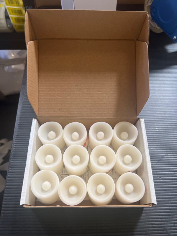 Photo 2 of Battery Operated Votive Candles with Flickering Flame, Bright Realistic Electric LED Fake Tea Lights Candles in Cream White?12-Pack, Dia 1.5" x H 1.2" W12pack1.5*1.2''