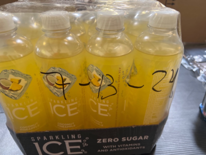 Photo 2 of Sparkling Ice, Coconut Pineapple Sparkling Water, Zero Sugar Flavored Water, with Vitamins and Antioxidants, Low Calorie Beverage, 17 fl oz Bottles (Pack of 12) BB 07-13-2024