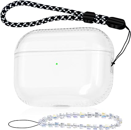 Photo 1 of AirPods Pro 2nd Generation Case, ORATYFAN Clear Airpods Pro 2 Case with 2 Pcs Lanyard, One-Piece Soft Transparent TPU Protective Case Cover for Women Men (Clear)