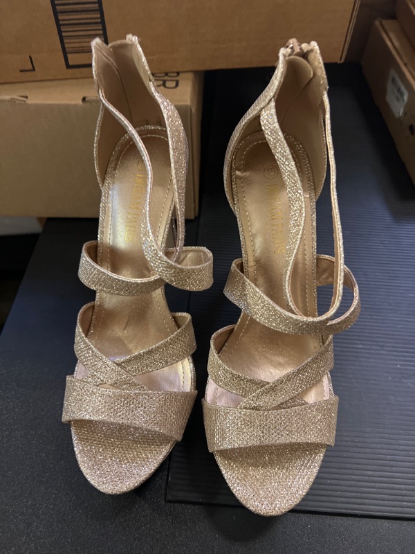 Photo 1 of WOMENS SHOES  Charlotte Russe ultra high heel (5in) sandal in sparkling gold/nude Size 10