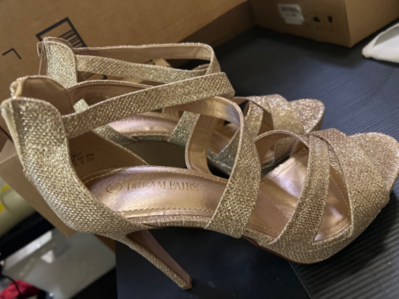 Photo 2 of WOMENS SHOES  Charlotte Russe ultra high heel (5in) sandal in sparkling gold/nude Size 10