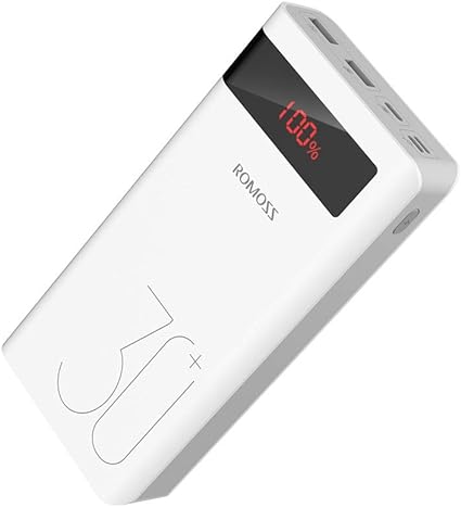 Photo 1 of ROMOSS Sense8P+ 30000mAh Power Bank, 18W Type C PD Fast Charge Portable Charger with 3 Outputs and 3 Inputs, Huge Capacity External Battery Pack Compatible with iPhone, iPad Pro, Samsung and More