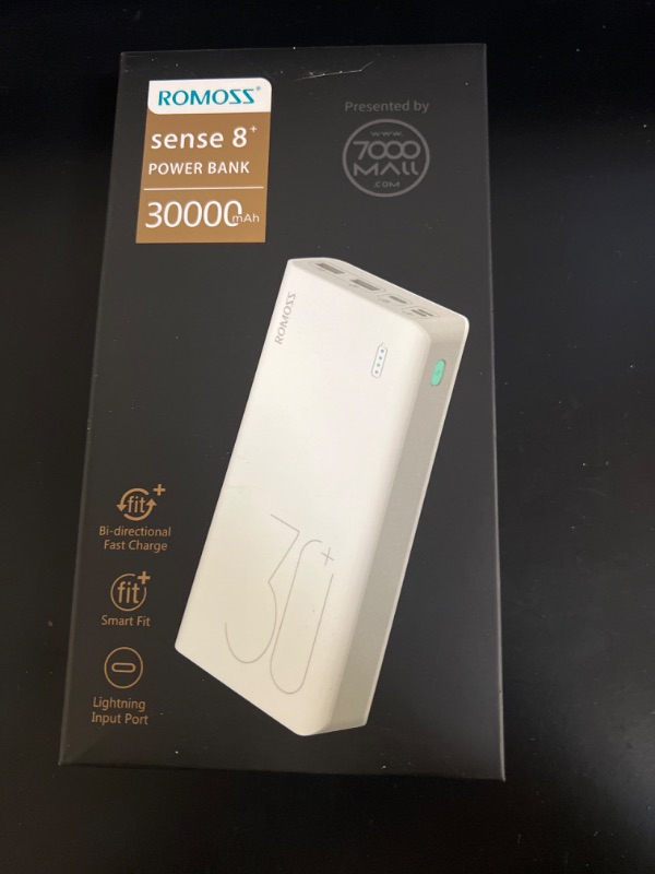 Photo 2 of ROMOSS Sense8P+ 30000mAh Power Bank, 18W Type C PD Fast Charge Portable Charger with 3 Outputs and 3 Inputs, Huge Capacity External Battery Pack Compatible with iPhone, iPad Pro, Samsung and More