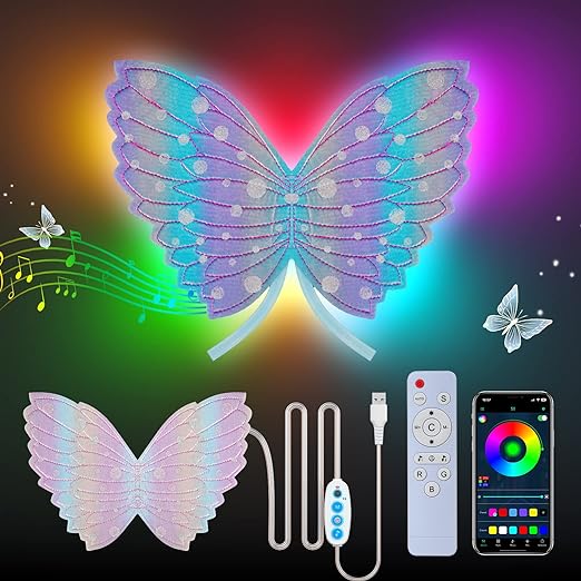 Photo 1 of MOCCASIN Bedside Lamp Butterfly Wall Lamp with Remote Control, Night Lamp, Decorative Lamp, Decorative Painting, for Bedroom, Living Room (Purple)