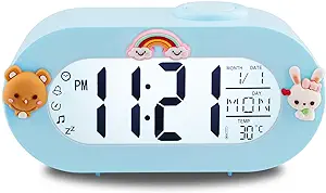 Photo 1 of Alarm Clock for Kids,Kids Digital Clock with Snooze,Sonic Lamp,Timer,8 Ringtones,12/24H,Kids Alarm Clock with LCD Display,Kid's Room Decor (Blue)