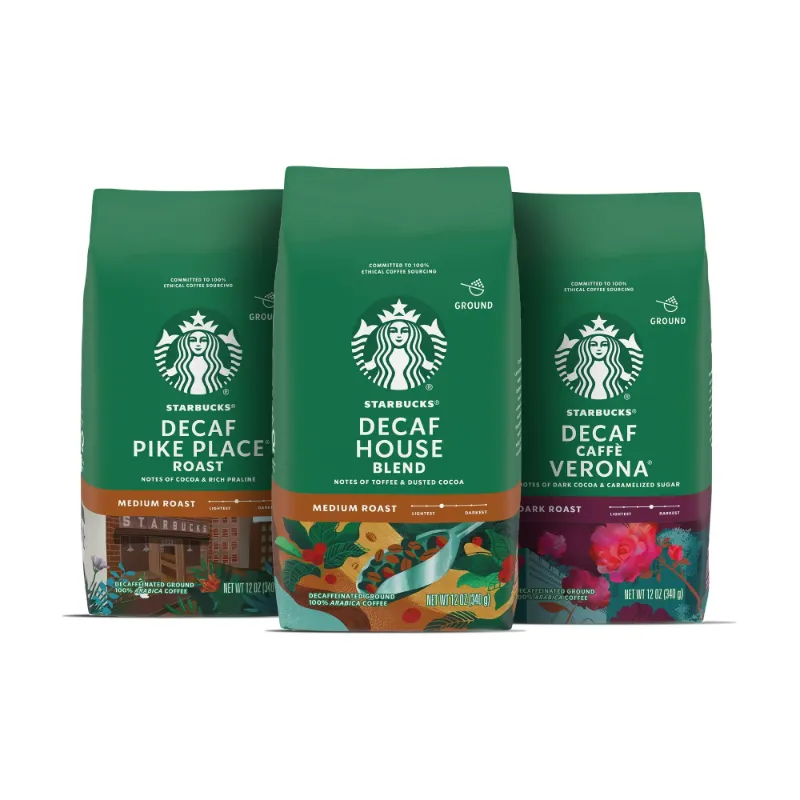 Photo 1 of Starbucks Medium & Dark Roast Decaf Ground Coffee—Variety Pack—3 Bags (12 Oz Each)
exp jun 21 2024