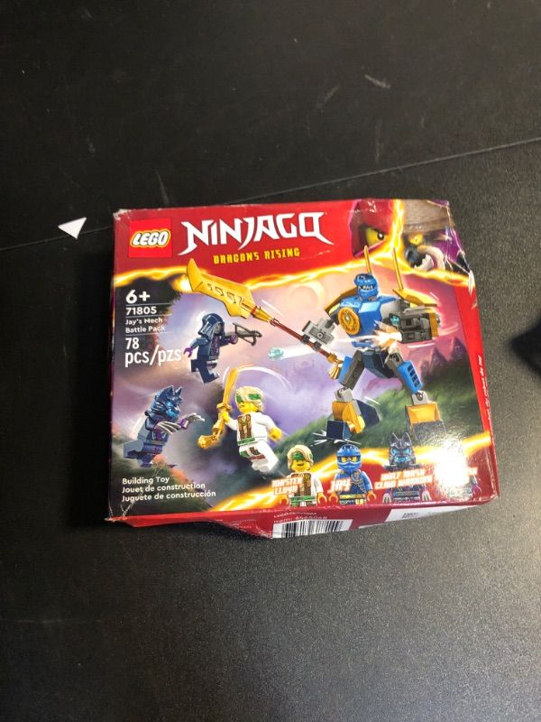 Photo 2 of LEGO NINJAGO Jay’s Mech Battle Pack Adventure Toy Set for Kids, with Jay Minifigure and Mech Figure, Creative Ninja Gift for Boys and Girls Aged 6 Years Old and Up, 71805 Multicolor