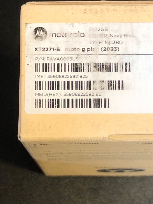 Photo 1 of Moto G Play 2023 3-Day Battery Unlocked Made for US 3/32GB 16MP Camera Navy Blue Navy Blue Unlocked Smartphone (FACTORY SEALED)