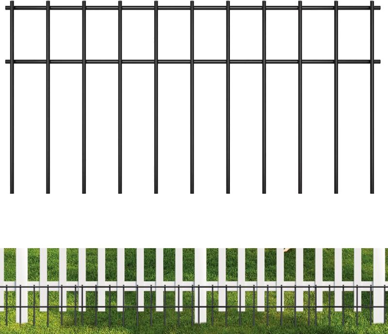 Photo 1 of 10Pack Dog Digging Fence Barrier, 10 inch High, Under Fence Dog Barrier, No Dig Animal Barrier Fence, Bottom Fence Barrier for Small/Meduim Animal, Easy to Install, Black
