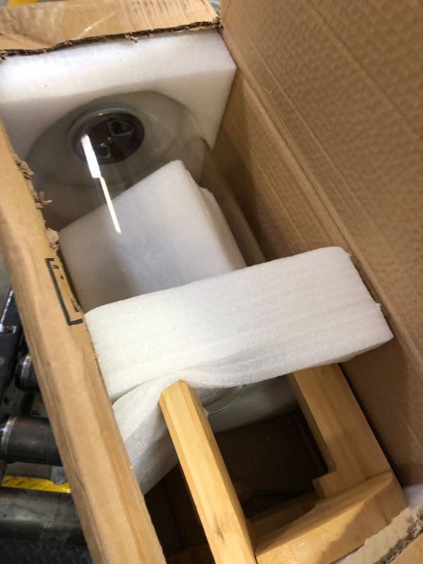 Photo 1 of LOVEJO Rice Dispenser Airtight Glass Container with Bamboo Lid, Large Food Storage with Lids for Rice Grains Beans, Sugar Flour Container 20 lbs, Kitchen Countertop Cereal Cup Organizer 8L