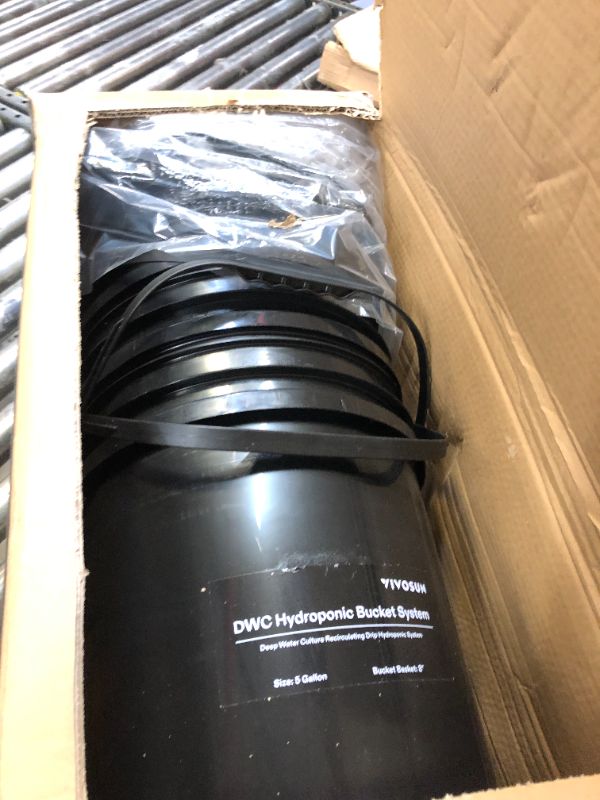 Photo 1 of VIVOSUN DWC Hydroponics Grow System with Top Drip Kit, 5-Gallon Deep Water Culture, Recirculating Drip Garden System with Multi-Purpose Air Hose, Air Pump, and Air Stone (4 Buckets + Top Drip Kit)