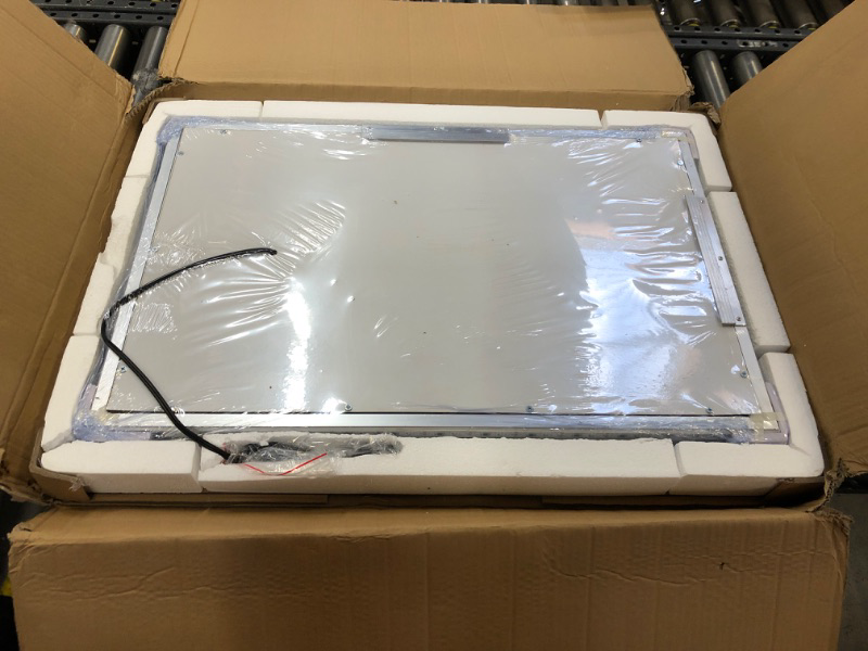 Photo 1 of 30 x 20 Inch Square LED Bathroom Mirror with Front Lights 3 Color + Rainbow RGB Backlit Light up Mirror for Bathroom Wall Mounted Lighted Vanity Mirror Anti Fog RGB 30x20 Smart Lighted Mirror