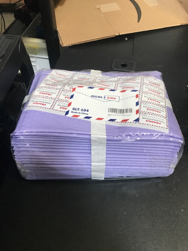 Photo 2 of 12x9" Side-Opening Purple Bubble Mailers (25-Pack)