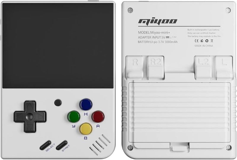 Photo 1 of Miyoo Mini Plus Handheld Retro Game Console, 3.5-inch IPS Screen Portable Arcade Rechargeable Games Emulators for Kids and Adults, Christmas Day Gift (White)
