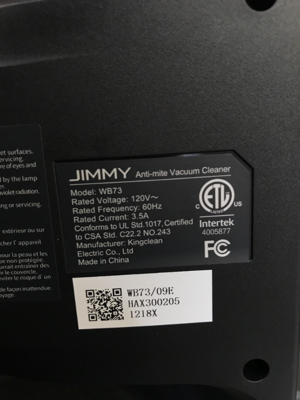 Photo 6 of Jimmy WB73 Mattress Vacuum Cleaner, Pet Hair Vacuum, Bed Vacuum with UV & Ultrasonic, Strong Suction, Dust Recognition and Anti-allergen (WB73, Corded)