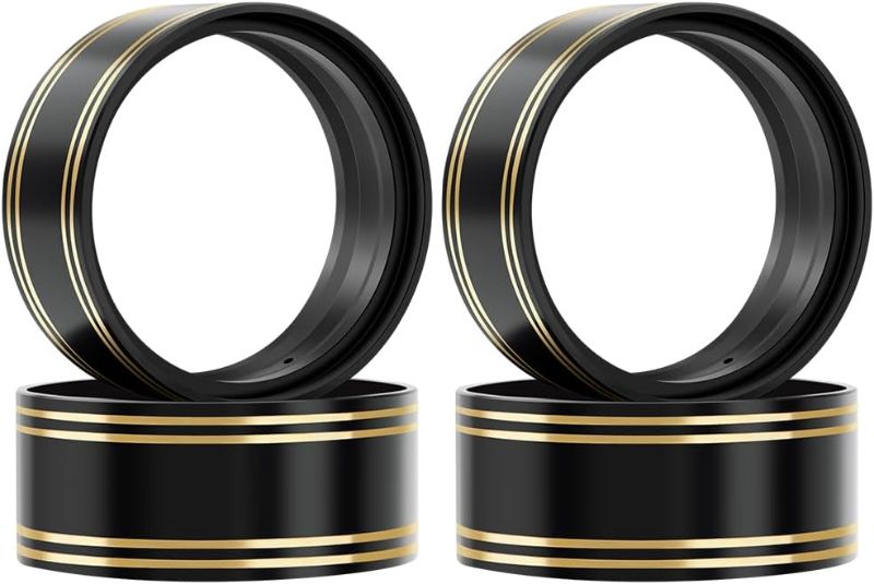 Photo 1 of 110g/pc Brass 1.9 Beadlock Wheels Internal Ring Clamp Ring Fit 1.9" Wheel Rim RC Wheel Counterweight for 1/10 TRX4 TRX6 Axial SCX10 Capra Redcat GEN7 GEN8 VS4-10 RC Crawler (4Pcs Black)
