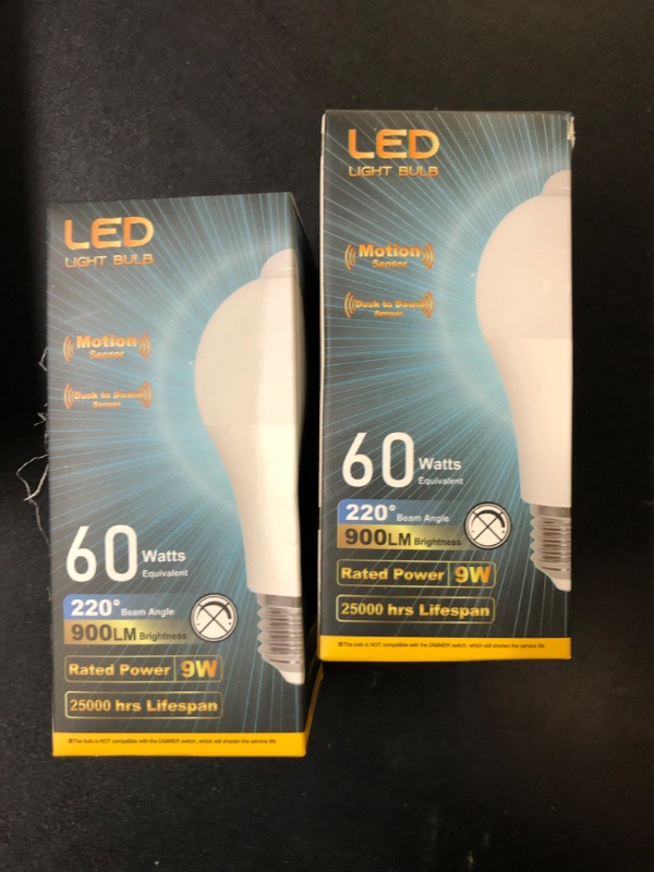 Photo 2 of 2 Pack Motion Sensor Light Bulbs 