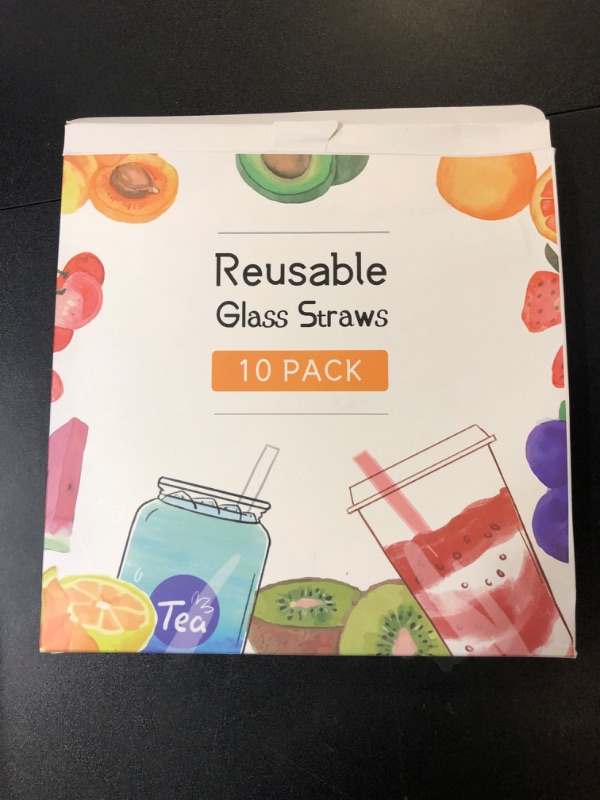 Photo 2 of 10 Pack Reusable Glass Straws 