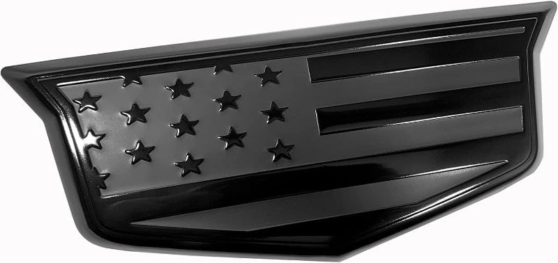 Photo 1 of American Flag Aluminum Overlay Tailgate Emblem for Escalade 2021-2023 (Rear) Black+Blue