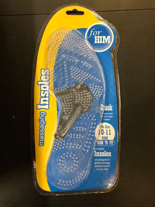 Photo 1 of 1 Pair Massaging Insoles for Men 10/11