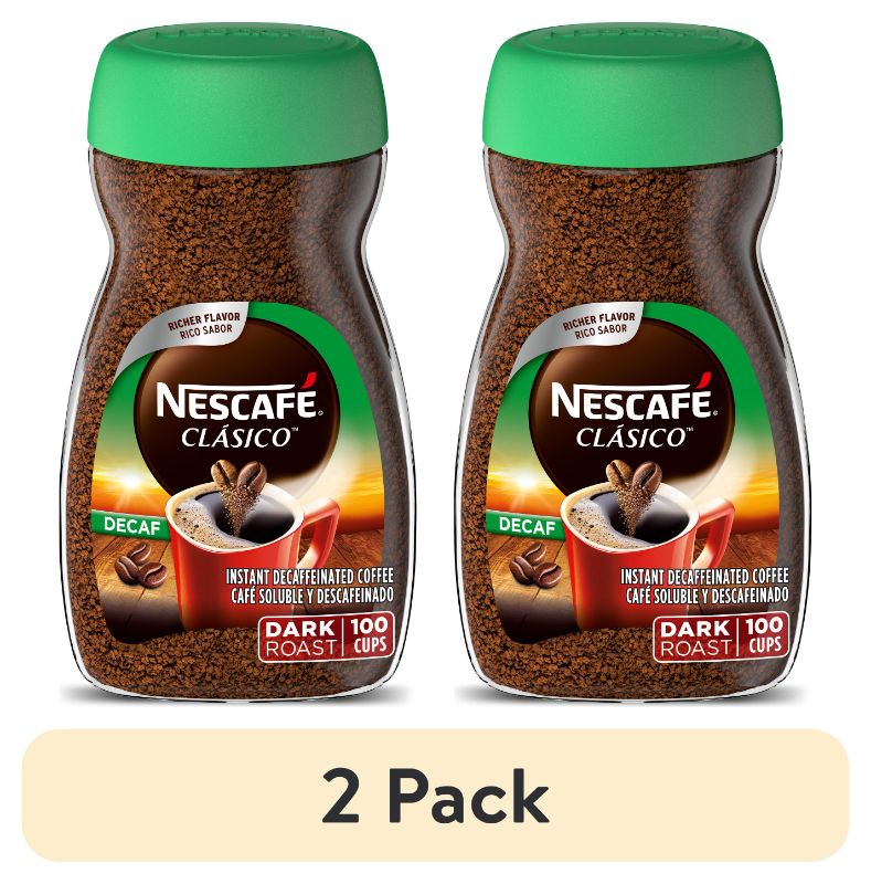 Photo 1 of (2 pack) Nescafé Clasico Decaf Dark Roast Instant Coffee, 7 oz (BB MAR 2026)
