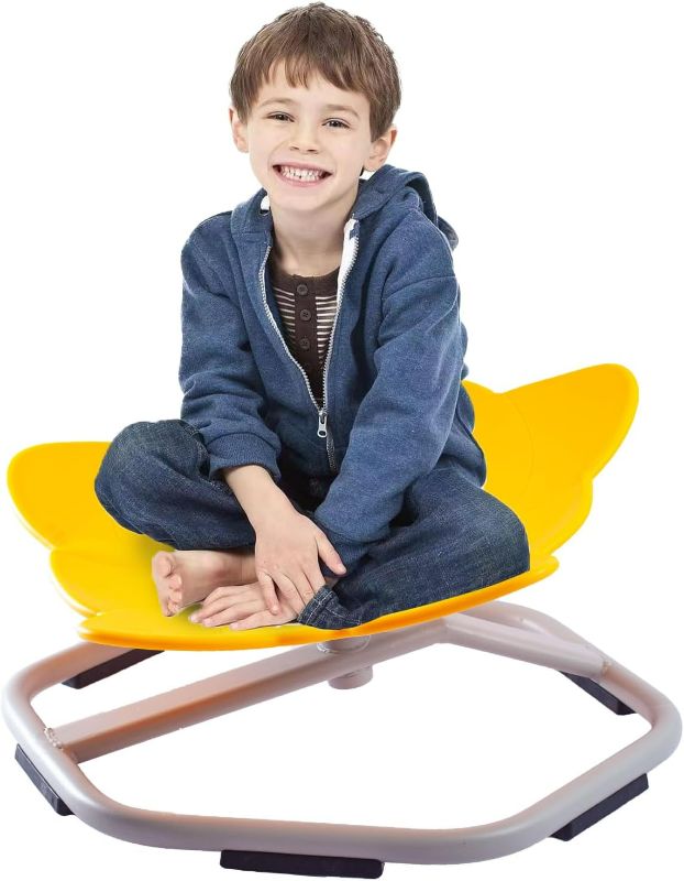 Photo 1 of Autism Kids Swivel Chair, Spinning Chair for Kids Sensory, Kids Swivel Chair Sensory, Sensory Toy Chair, Carousel Spin Sensory Chair, Training Body Coordination (Yellow)