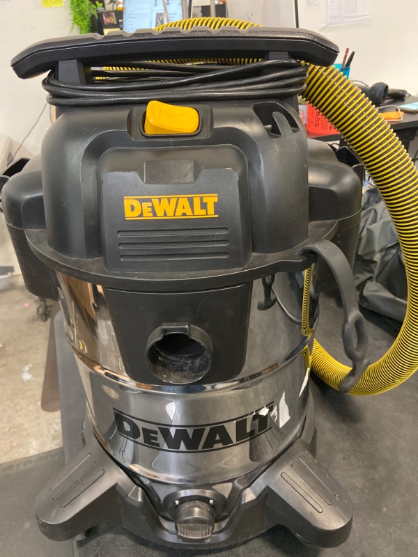 Photo 2 of  DeWALT 10 Gallon Stainless Steel Wet/Dry Vac.