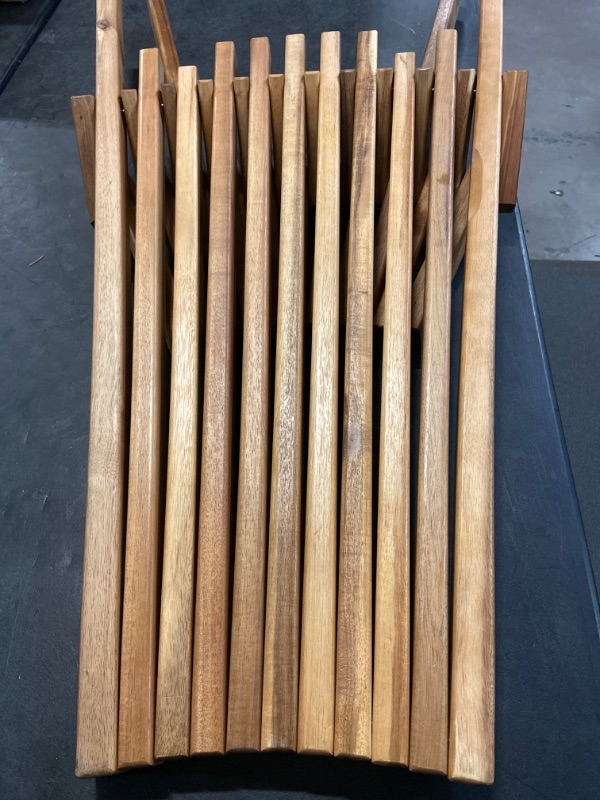 Photo 1 of Wooden Folding Chair for Outdoor - Low Profile Acacia Wood Lounge Chair with FSC Certified - Fully Assembled Outdoor Foldable Chairs for Patio, Porch, Pool Deck, Lawn, Garden - Sandstone.