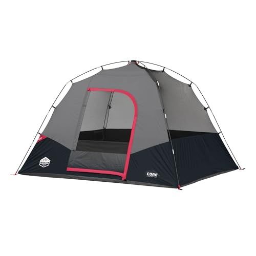 Photo 3 of CORE Blackout 6 Person & 9 Person Dome Tent | Best Car Camping Outdoor Family Camp Tent | Included Storage Pockets for Camping Accessories | Portable Tent for Camping with Carry Bag