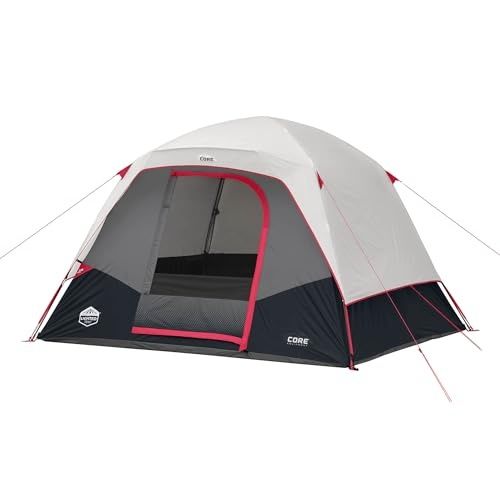 Photo 1 of CORE Blackout 6 Person & 9 Person Dome Tent | Best Car Camping Outdoor Family Camp Tent | Included Storage Pockets for Camping Accessories | Portable Tent for Camping with Carry Bag