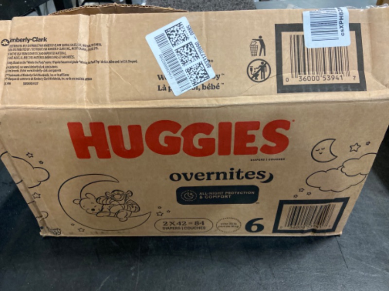 Photo 4 of Huggies Overnights Nighttime Baby Diapers, Size 6, 84 CT.  Overnight Diapers, Size 6 (35+ lbs.), 84 Ct (2 Packs of 42)