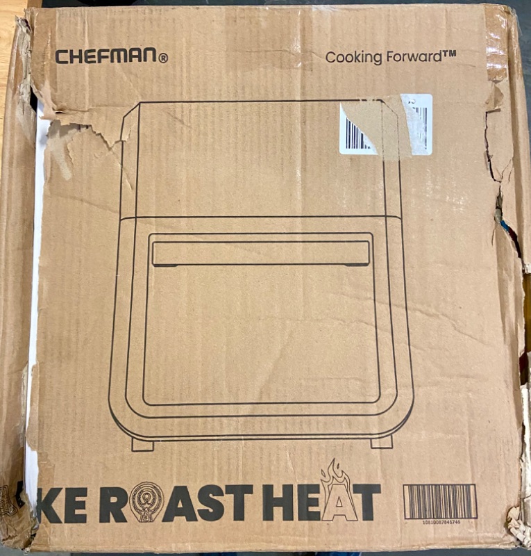Photo 1 of Chefman 12-Quart 6-in-1 Air Fryer Oven with Digital Timer, Touchscreen, and 12 Presets - Family Size Countertop Convection Oven, Dishwasher-Safe Parts Black 12 Quart Air Fryer