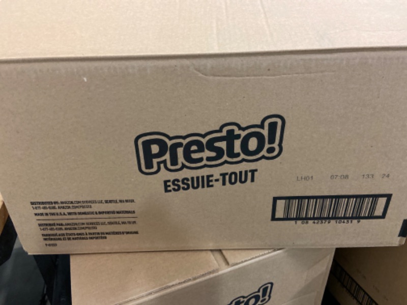 Photo 3 of Amazon Brand - Presto! Flex-a-Size Paper Towels, 158 Sheet Huge Roll, 12 Rolls (2 Packs of 6), Equivalent to 38 Regular Rolls, White.